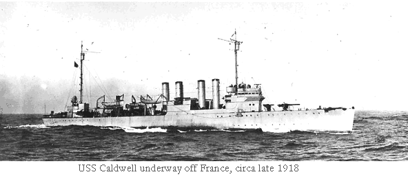 USS Caldwell 1918