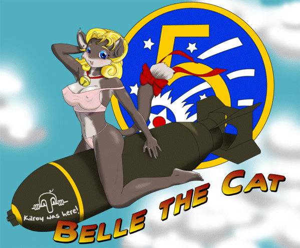 "Belle the Cat" nose art by CapnTsubasa "Belle the Cat" nose art from Douglas A-20 Havoc flown by CPT James