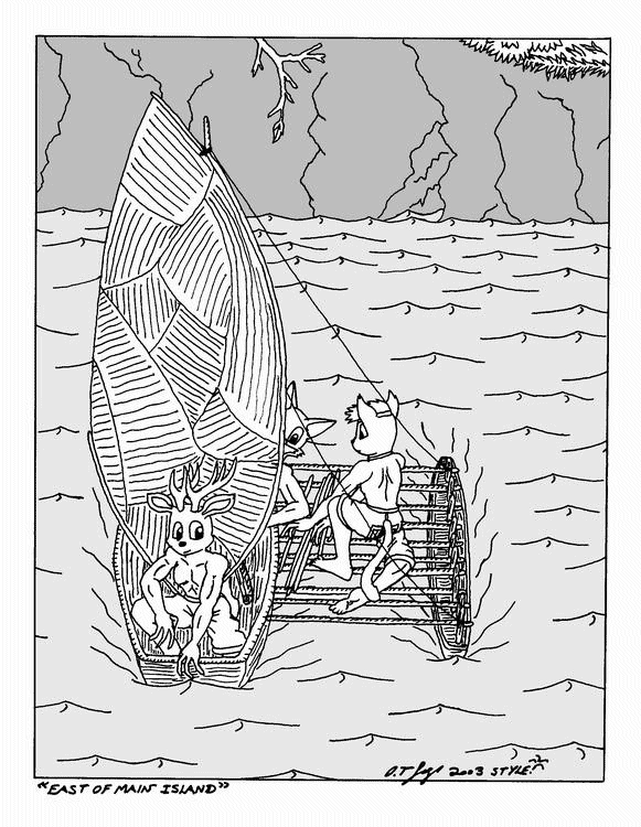 Fishing Boat "East of Main Island" - by O.T. Grey