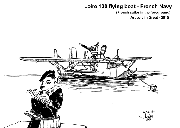French sailor & seaplane (Loire 130 flying boat)