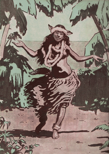 Modified furry version of "Hula Lou" from 1915 - original artist unknown