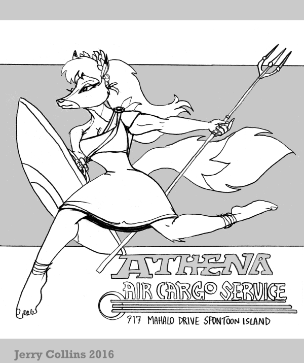 "Athena Air Cargo Service" (ad in a Spontoon Island business directory) - by Jerry Collins