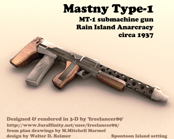 Mastny type 1 submachine gun - image by freelancer89