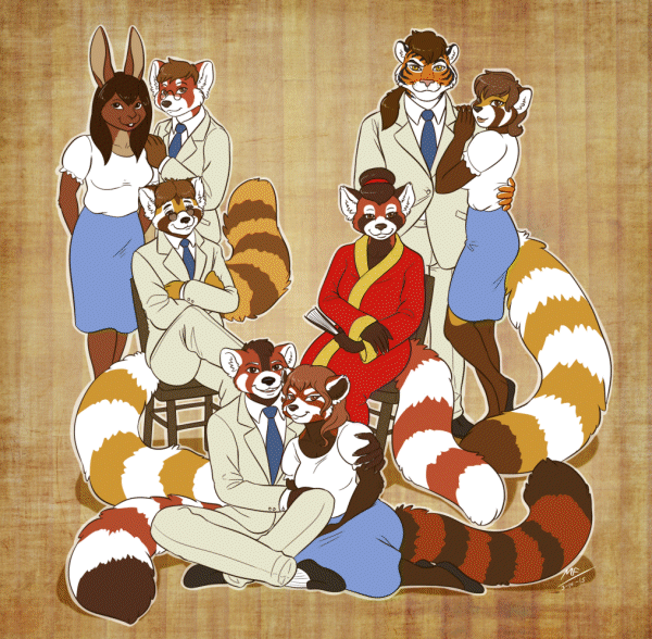 NI family portrait - art by Moody Ferret, characters by
        Walter Reimer