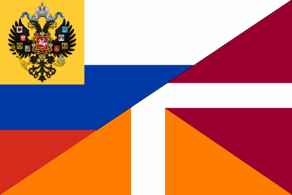 Art by Walter D. Reimer - Flag of the Russian Empire-in-Exile (on Vostok Islands) circa 1919 to present.