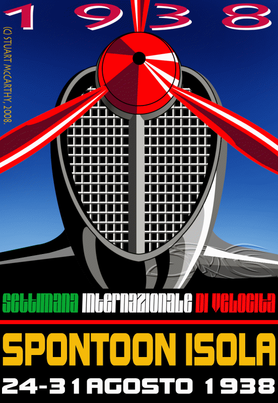 Italian poster for Speed Week 1938 - by Stuart McCarthy