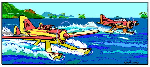 Seaplane racing, water start (SpeedWeek Spontoon Island) - by Ken Fletcher