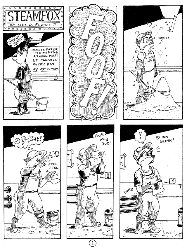 Steamfox comic "Well Sooted Part 1" or "Ashpan" page 1 by Roy D. Pounds II