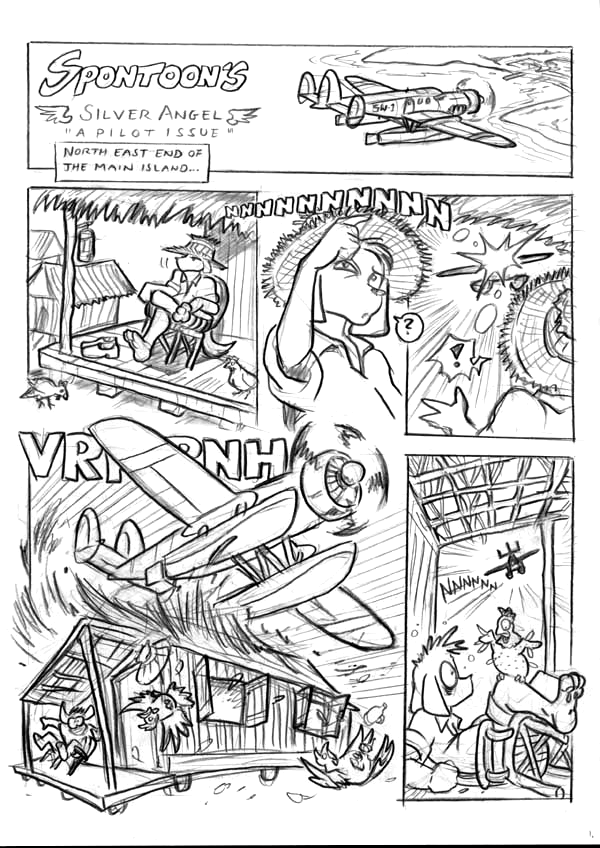 "Silver Angel" part 1, page 1 - comic strip by Fredfrik K.T. Andersson