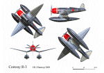 Conway R-3 floatplane plan views (thumbnail) - by R.J. Bartrop