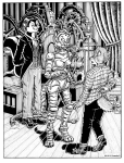 "Marder Gets
                  Careless" (thumbnail) - Art by Roy D. Pounds II -
                  from "Felis Ex Machina" by E. O. Costello