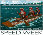 Sorensteen Sisters in (native-style) racing-canoe - Speed Week (thumbnail) - by Warren Hutch